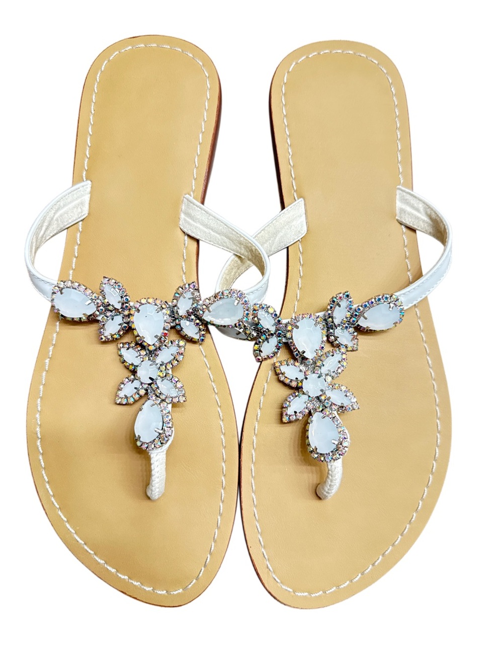 EMBELLISHED THONG SANDALS NWOT